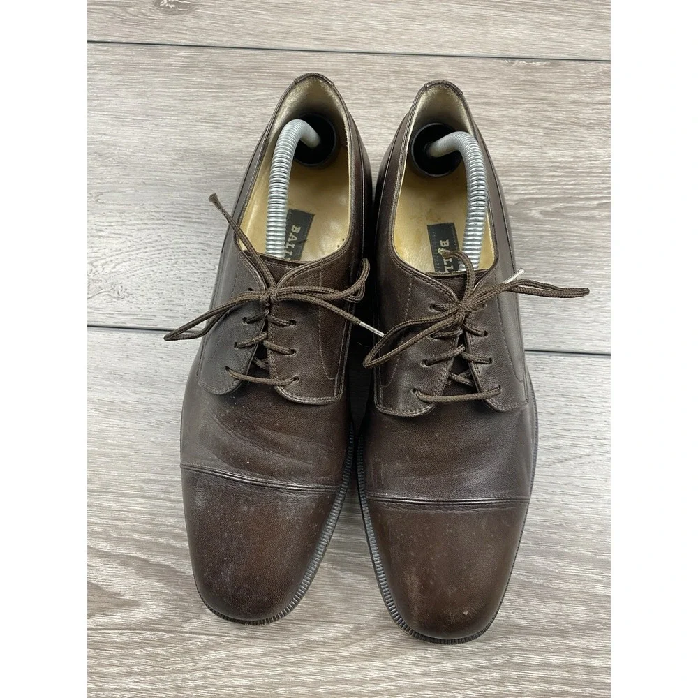 Bally Of Switzerland Men's Cap Toe Leather Dress Shoes Brown Size 9.5‎ D